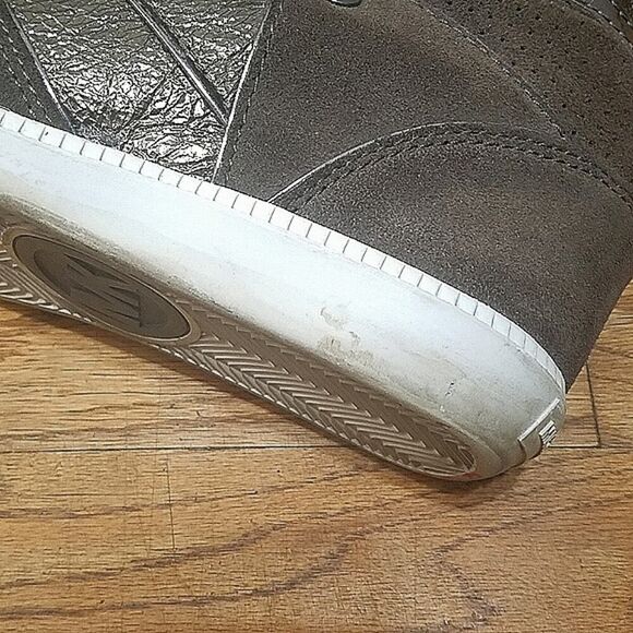 MICHAEL KORS NIKKO HIGH TOP WEDGE SNEAKERS Brown Suede Hidden Wedge Women's 7.5 - Picture 7 of 13